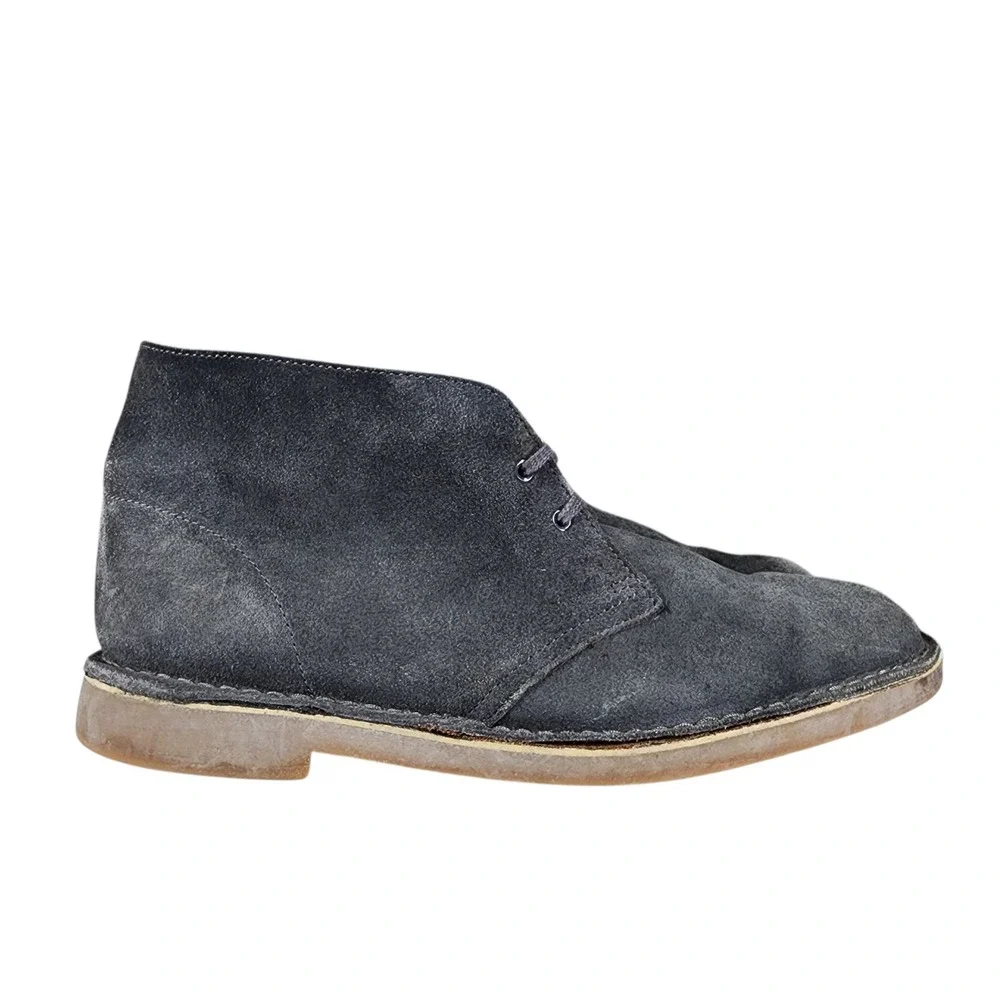 Clarks Chukka Boot sz 12M Men Desert Bushacre Suede Leather Gray Ankle NO INSOLE